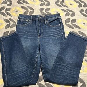 Straight leg thick denim stretch jeans